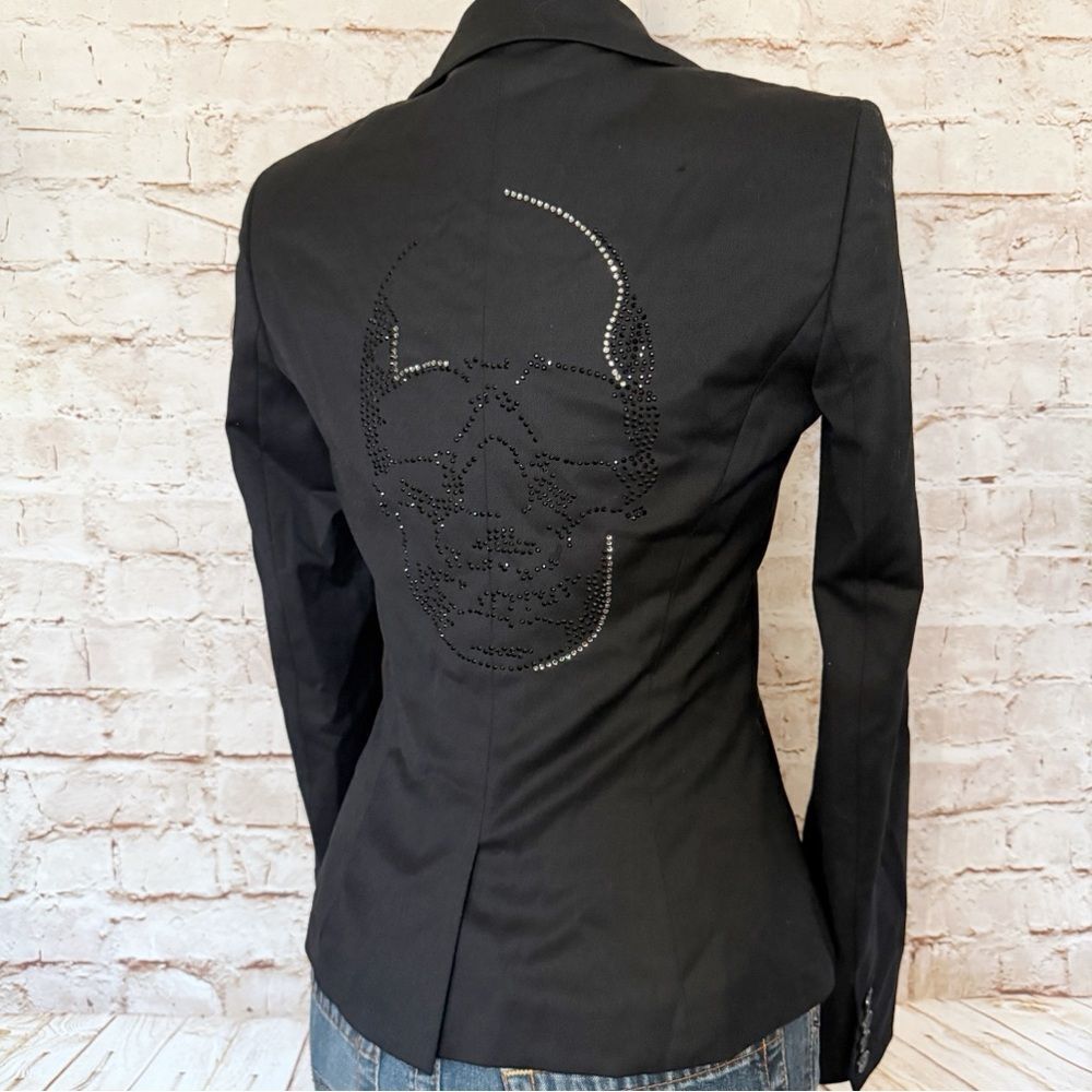 Glamour Campaign bling skull wool blend blazer